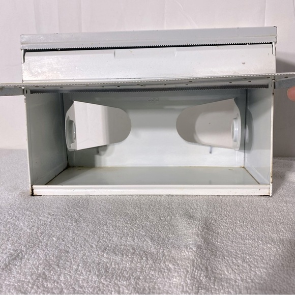 Vintage Ekco Unlimited White Metal Saran Wrap Tin Foil Paper Towel Dispenser - Picture 6 of 16